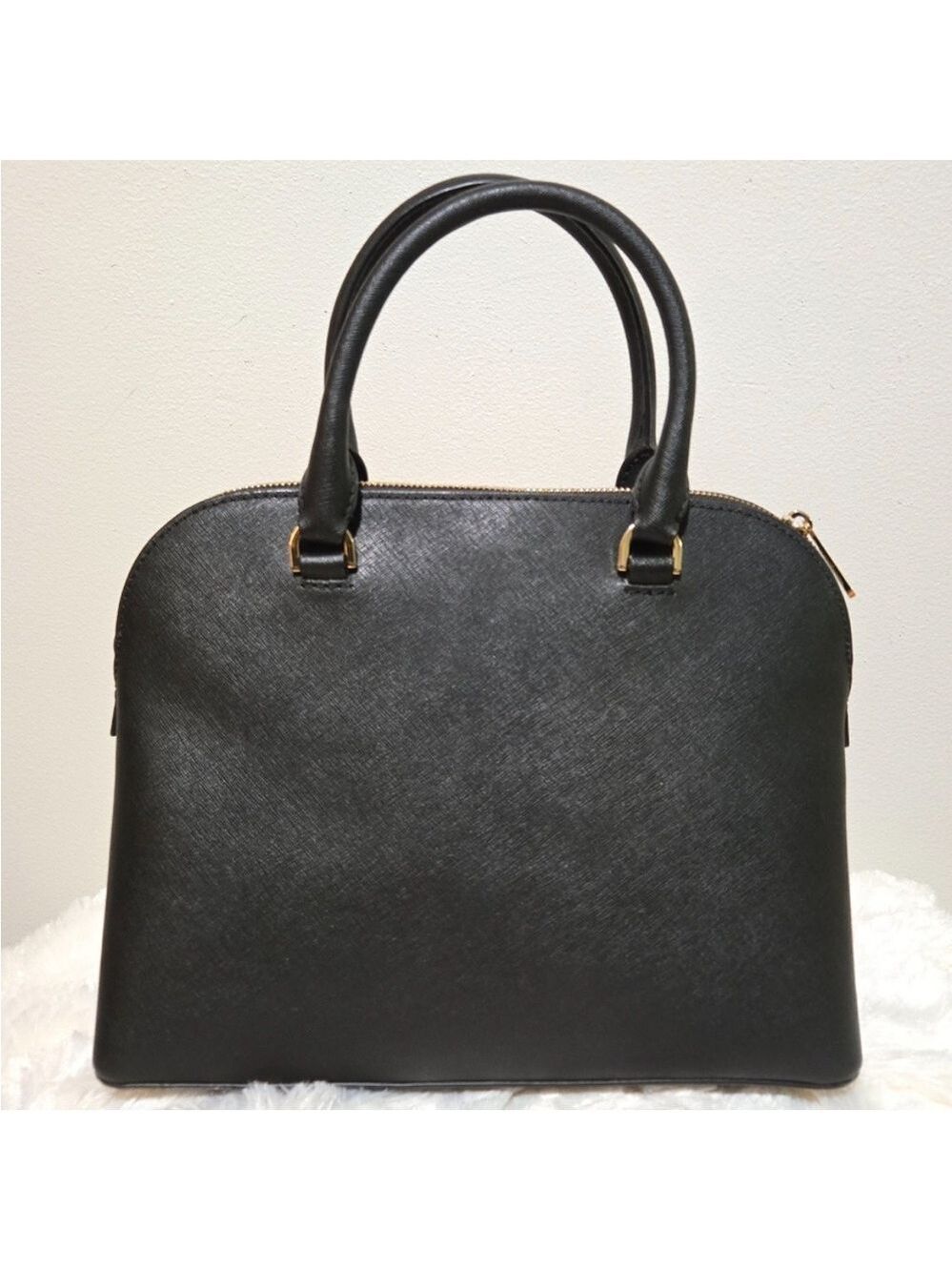 Michael Kors Cindy Large Black Leather Dome Satchel Bag - Like New - Picture 12 of 12